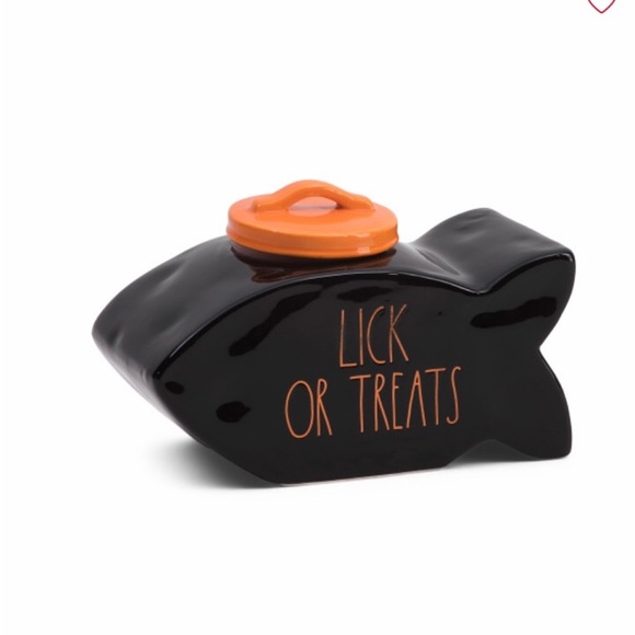 Rae Dunn Lick Or Treats Fish Shaped Canister NEW IN BOX - Picture 1 of 1